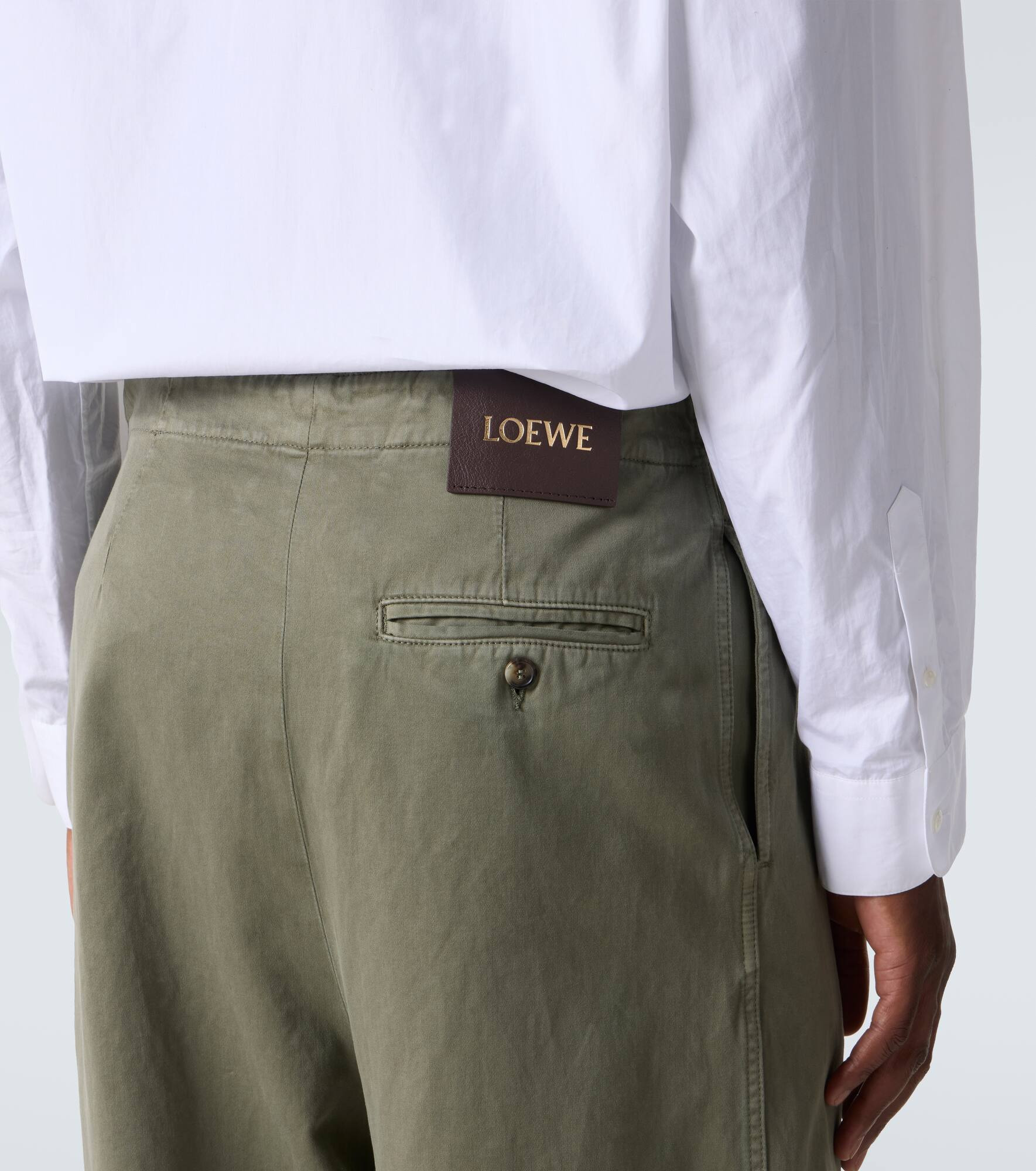 Belted cotton straight pants - 6