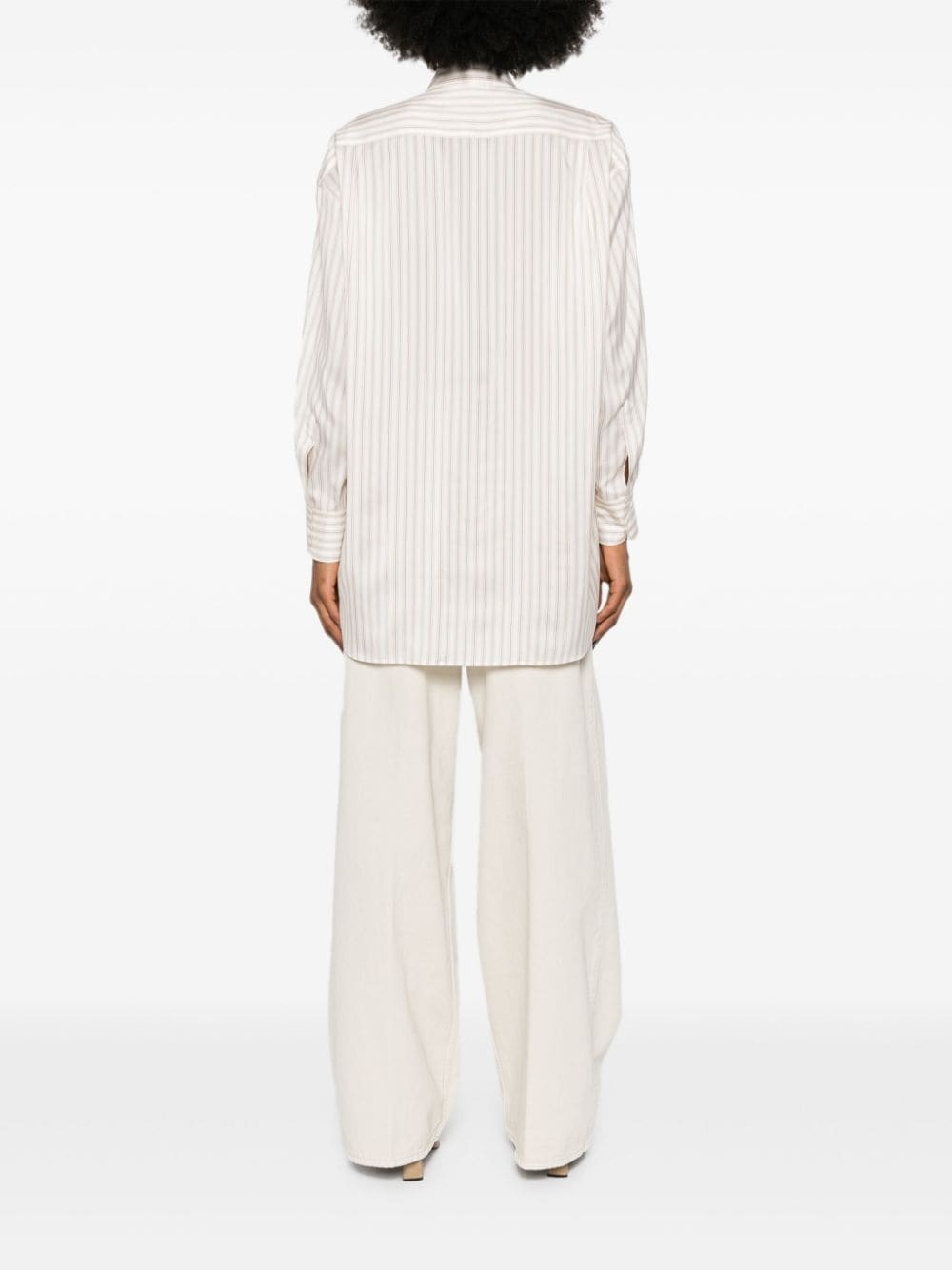 Pegaso-embroidered striped shirt - 4