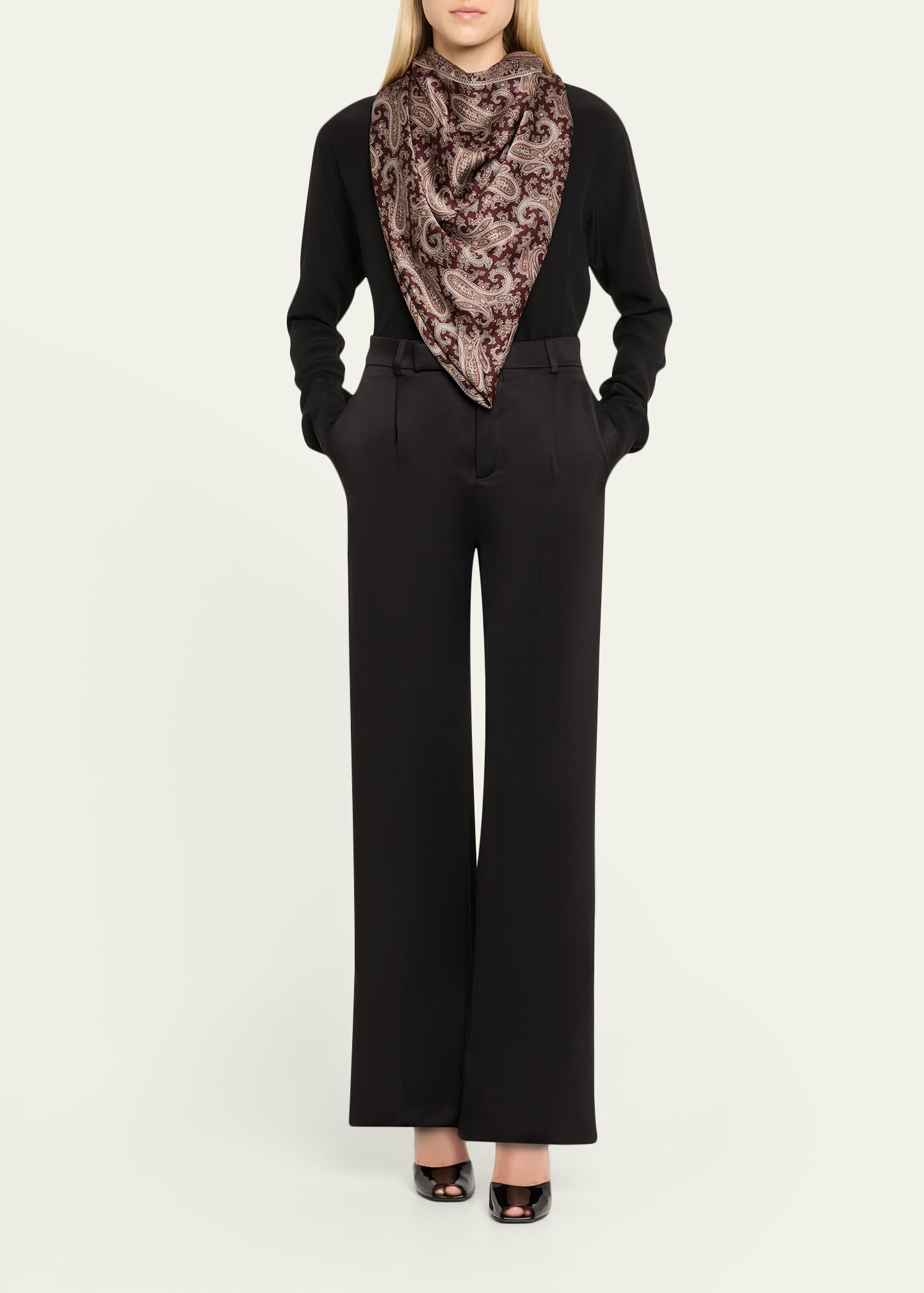 Paisley Silk Charmeuse Scarf - 2