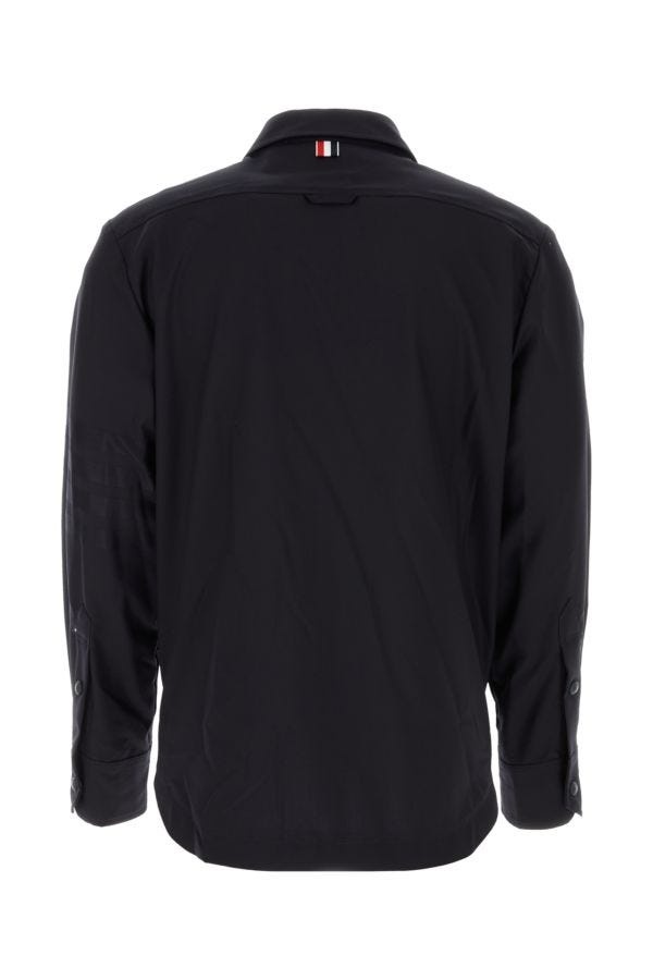 Tシャツ・カットソー THOM BROWNE Midnight blue wool shirt (MJO055A06146 420) Thom Browne Midnight Blue Wool Shirt (THOM BROWNE/シャツ