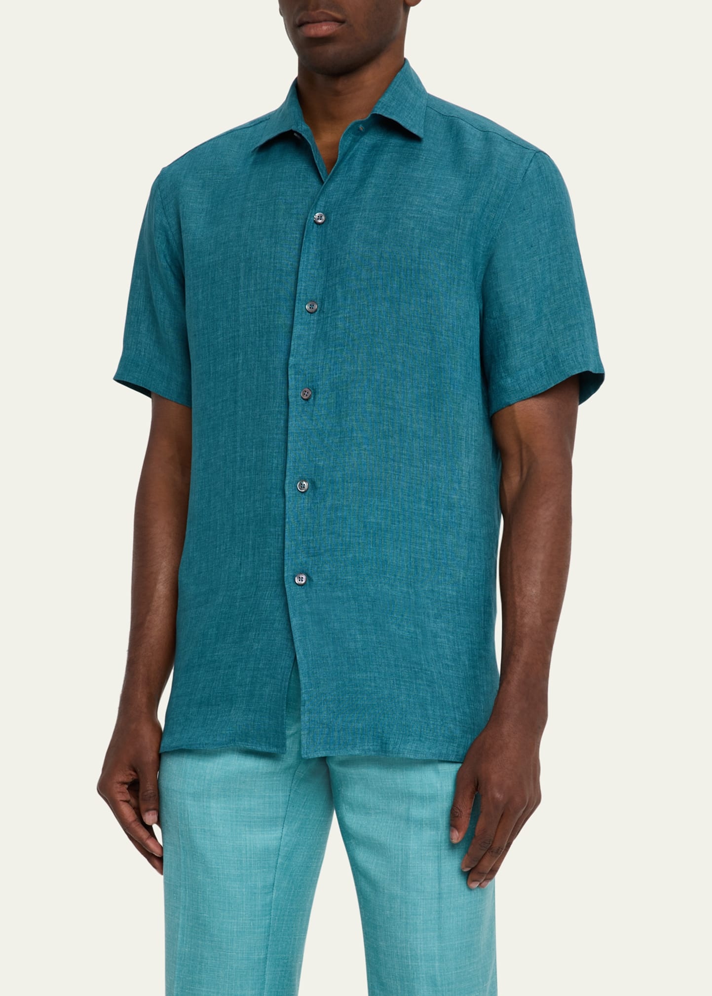 Men's Linen Short-Sleeve Shirt - 4