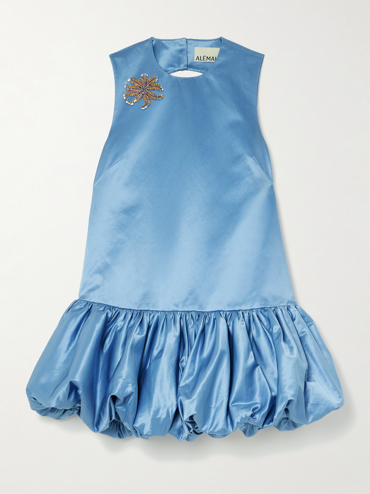 + Sam Pauletto Caspian Embellished Gathered Cotton And Silk-blend Duchesse-satin Mini Dress - 1