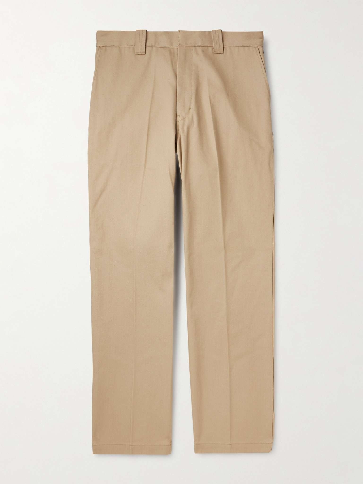 Straight-Leg Pleated Cotton Trousers