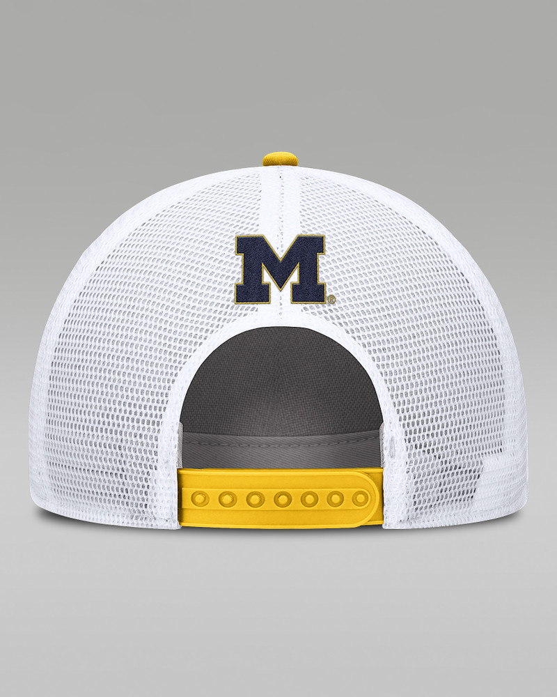 Jordan Michigan On-Field Rise Men's Jordan Brand College Trucker Adjustable Hat outlook