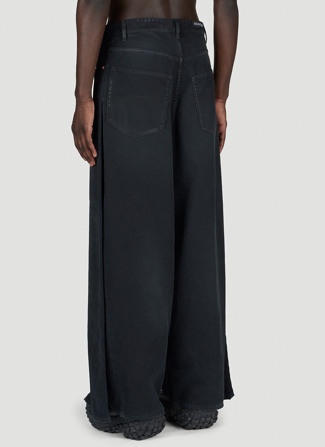 Double-Front Draped Denim Jeans - 3