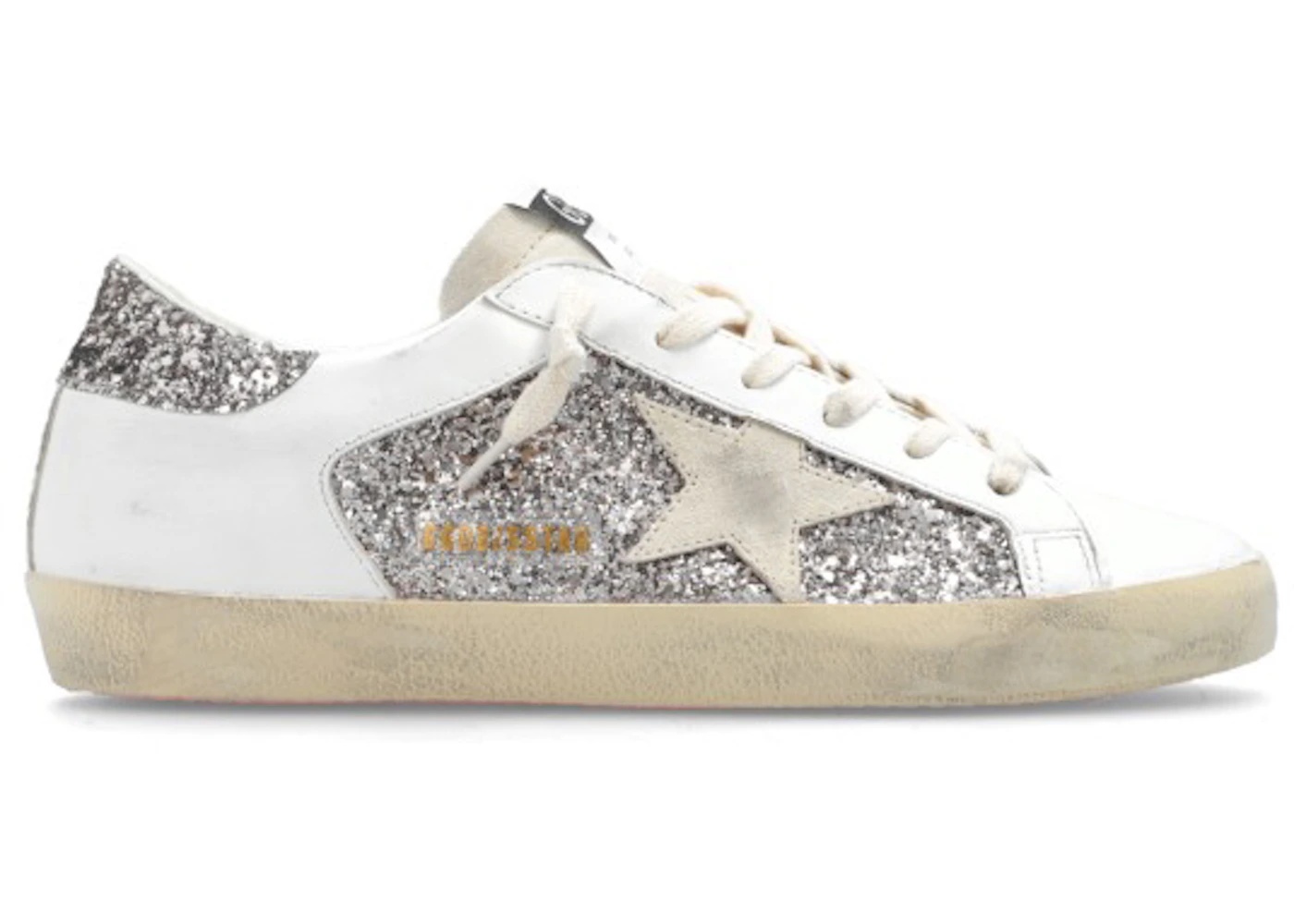 Golden Goose Super-Star White Double Silver Glitter (Women's) - 1