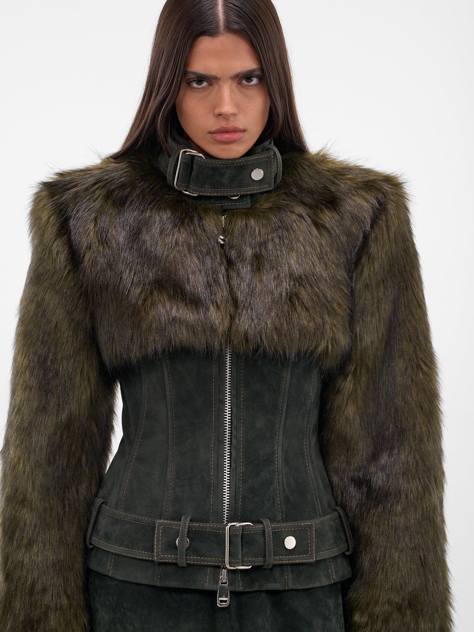 Hybrid Vegan Fur Corset Jacket - 4