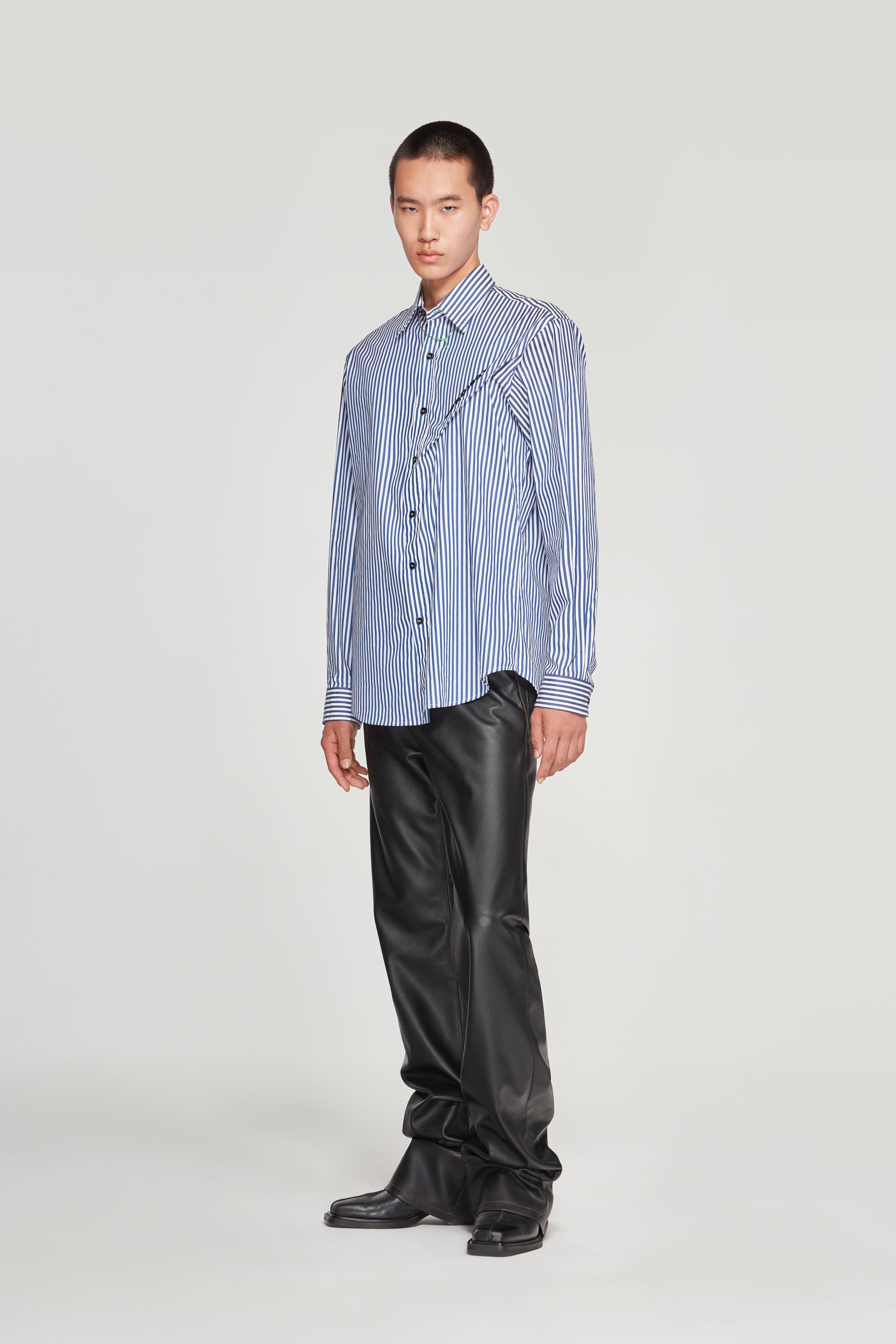 Pinched Logo Stripe Shirt - 5