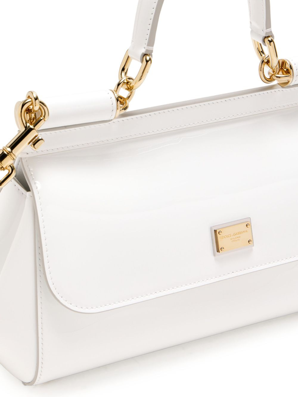 Elongated Sicily patent-leather top-handle tote bag - 4