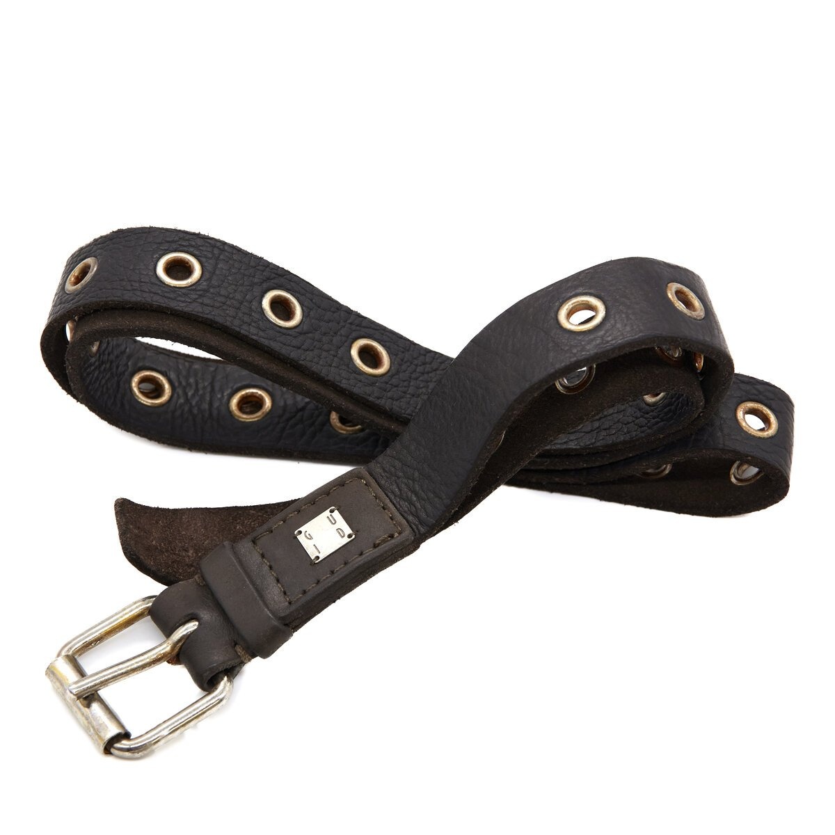 Guidi Bison Leather Belt Multi Eyelet in Brown | hervia