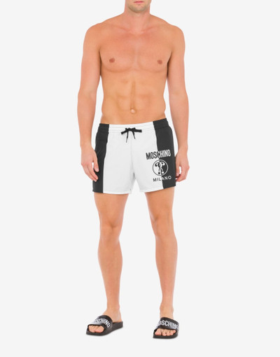 Moschino DOUBLE QUESTION MARK TWO-TONE SWIM TRUNKS outlook