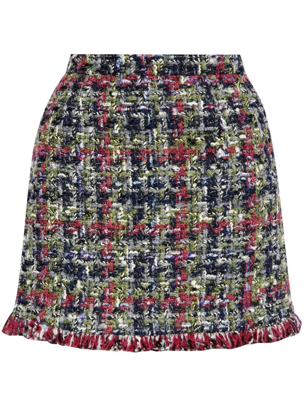 tweed-bouclÃ© check mini skirt - 1