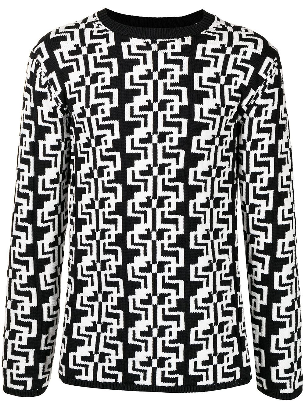 geometric pattern knit jumper - 1