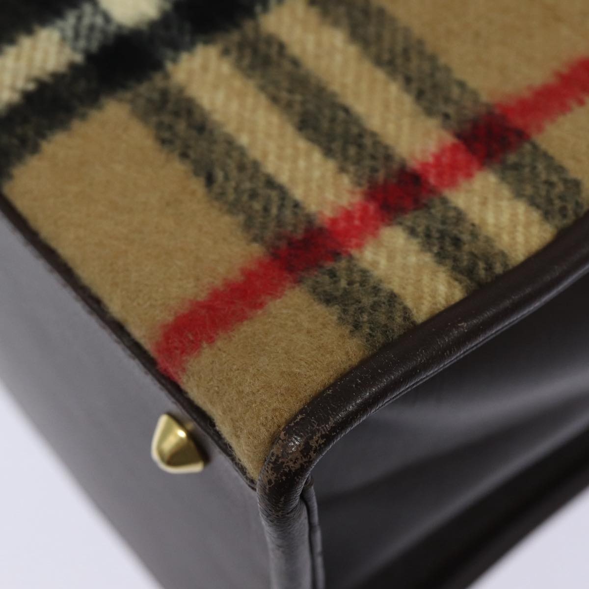Burberry Nova Check Shoulder Bag Wool Beige Gold - 9