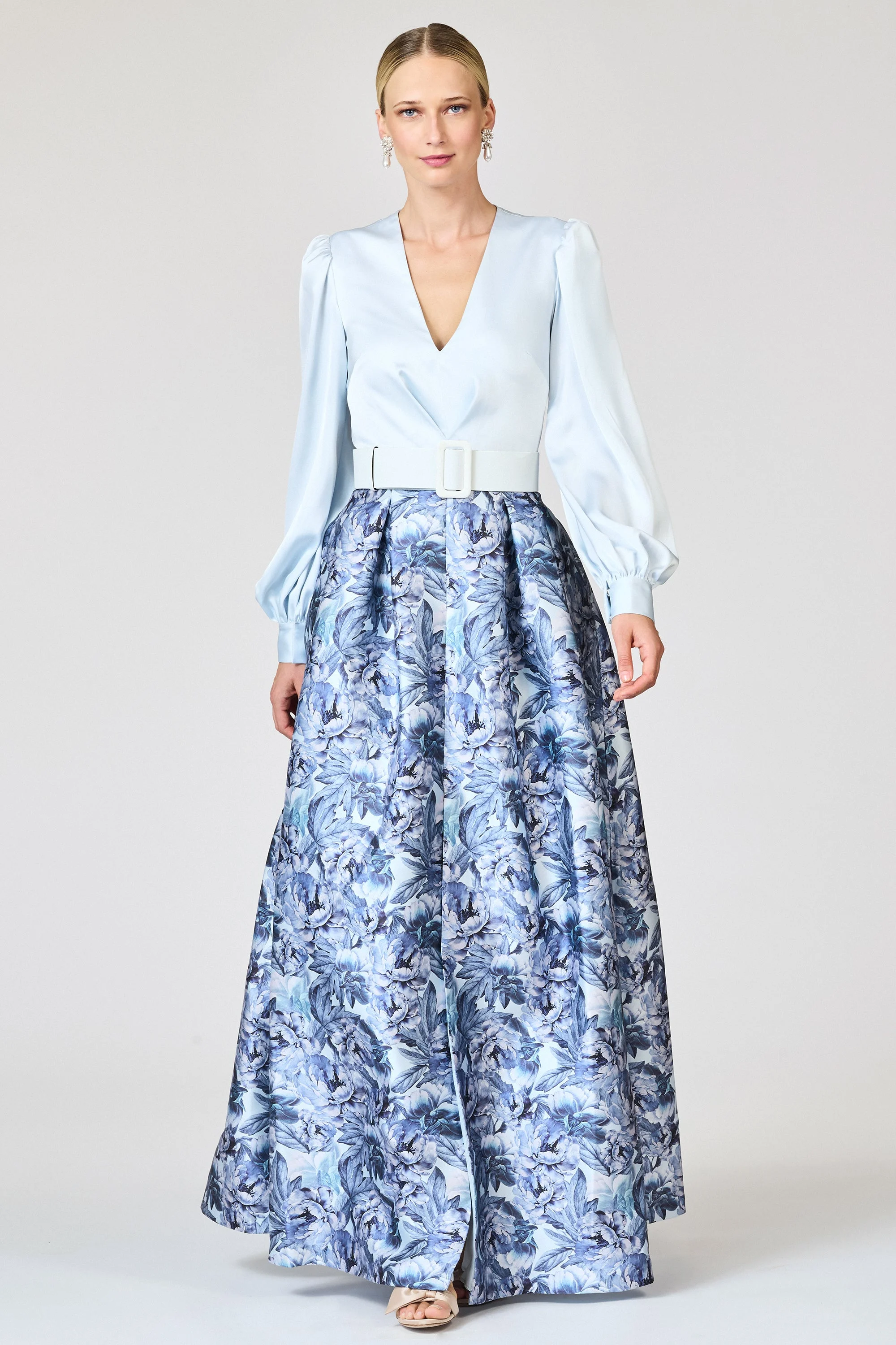 ZOE GOWN - CELESTIAL BLUE/FROZEN FLORA - 1