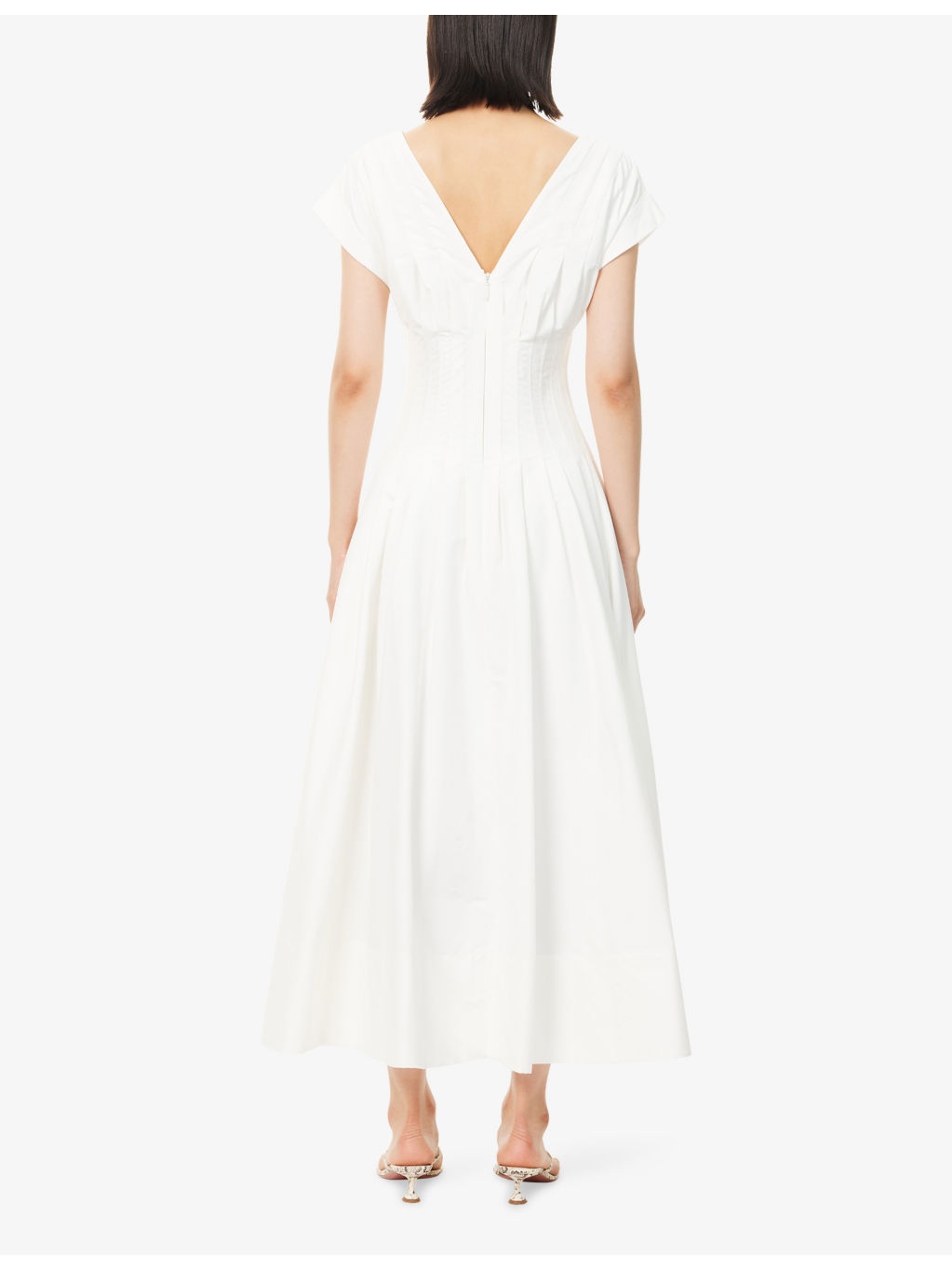 Nina Pleated Cotton-Blend Midi Dress - 4