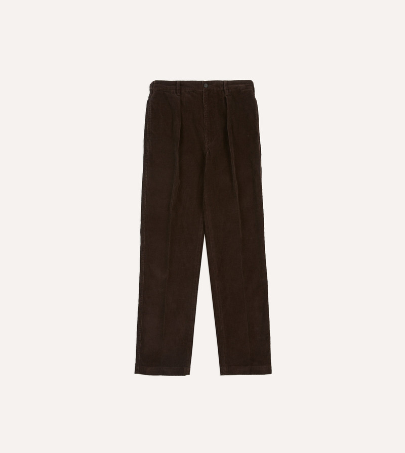Brown Cotton Corduroy Field Games Trousers - 1