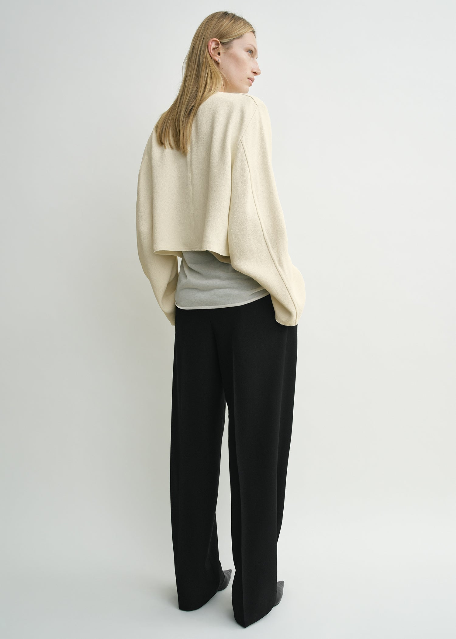 Cropped sablé blouse macadamia - 4