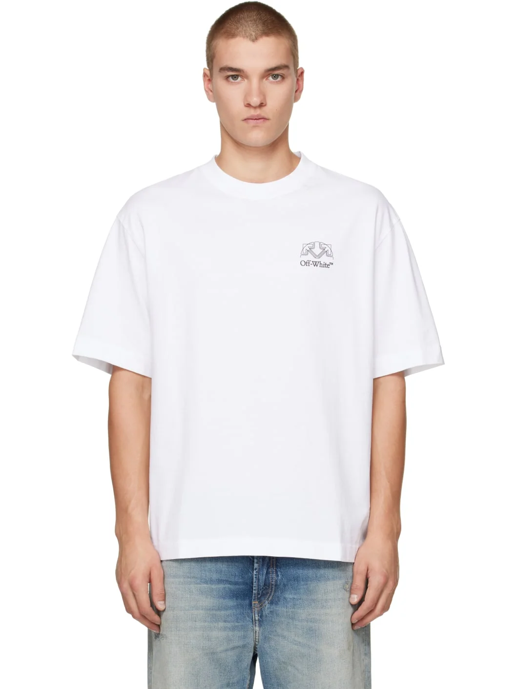 White Offline Half Arrow Skate T-shirt - 1