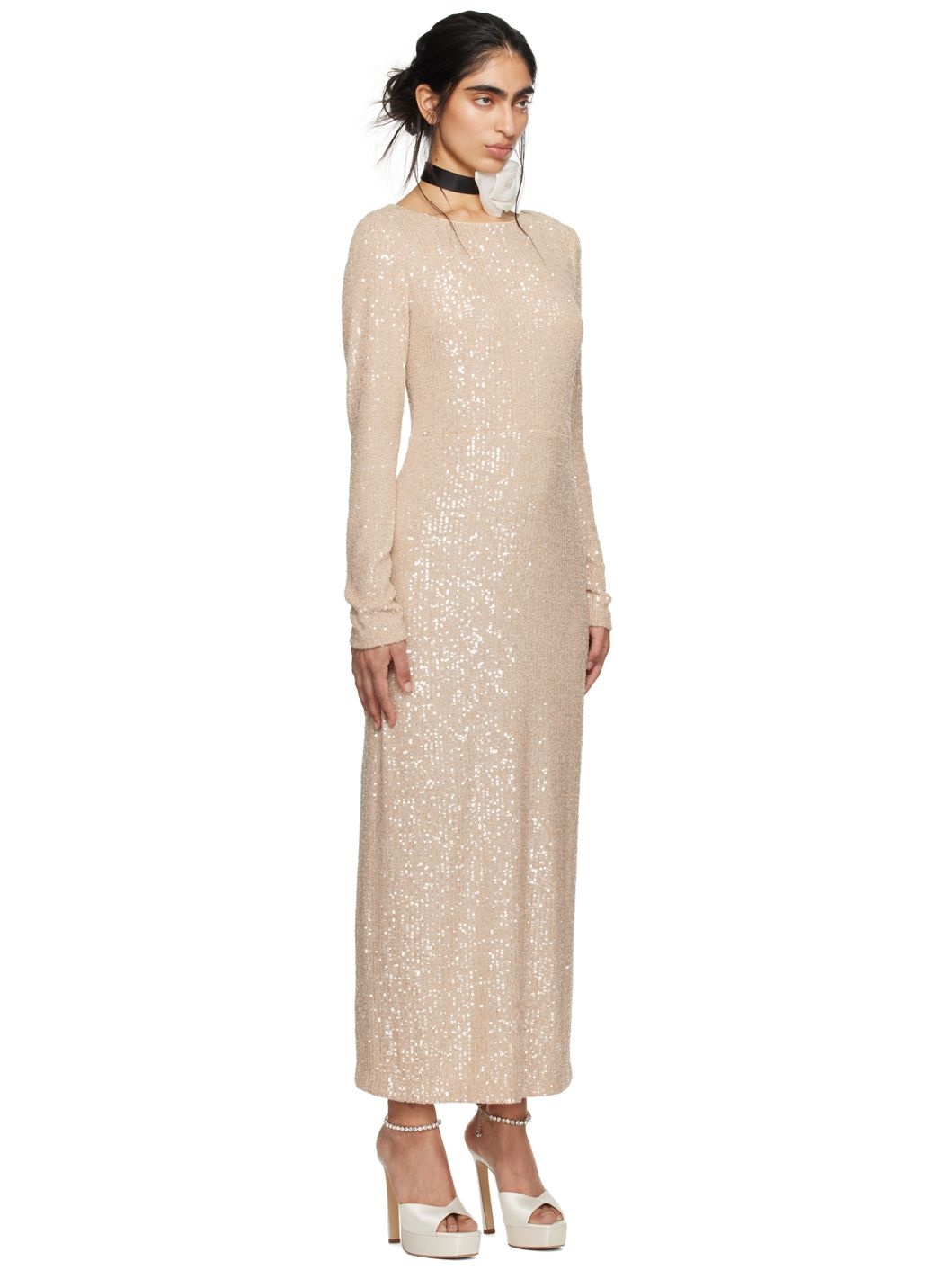 SSENSE Exclusive Beige Open Back Midi Dress - 2