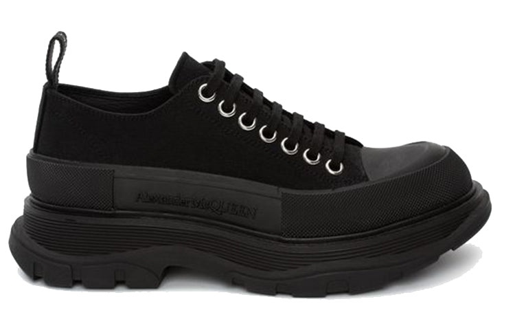 (WMNS) Alexander McQueen Tread Slick Lace Up 'Black' 611705W4L321000 - 2