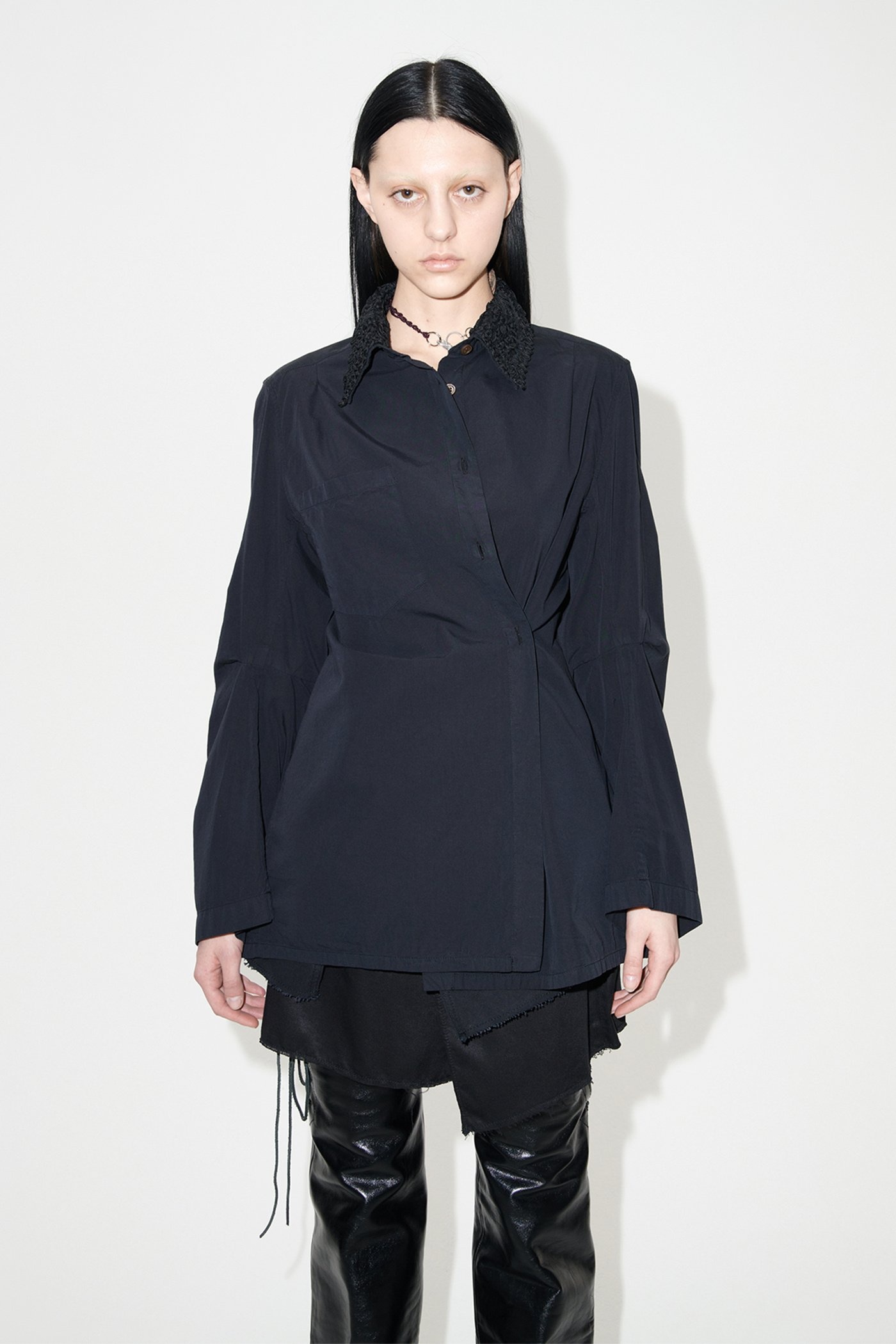 Machine Shirt Black Bleached Cupro Laced - 6