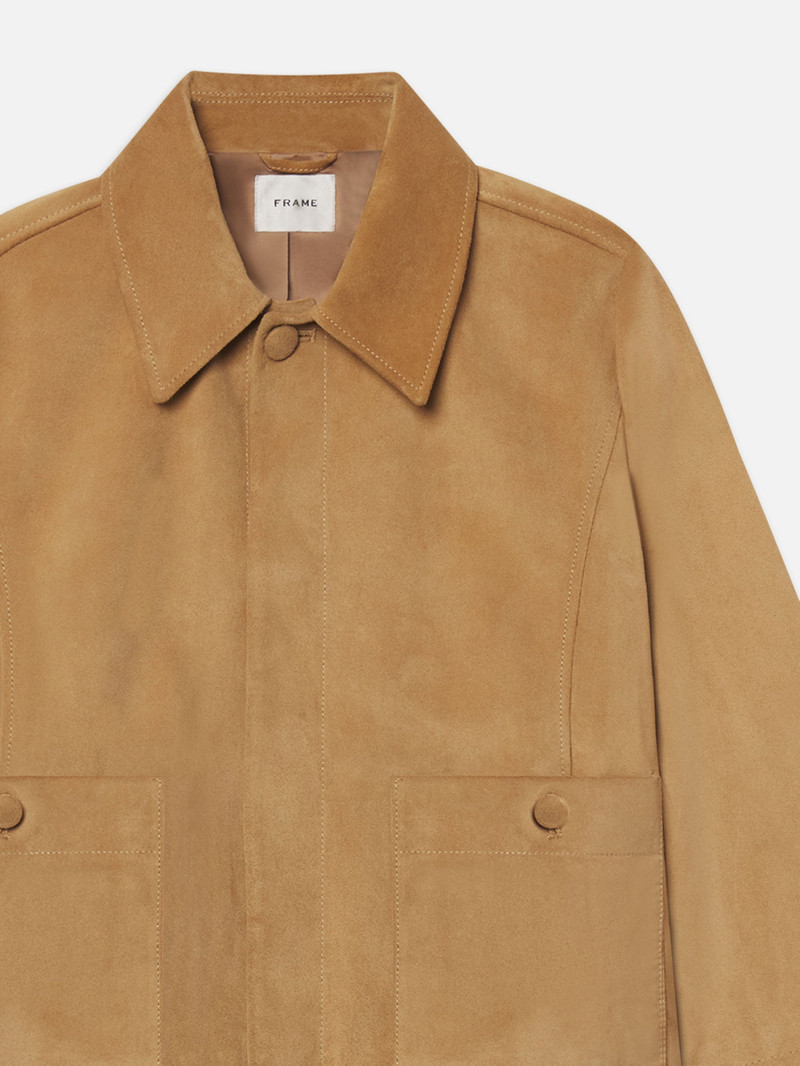 FRAME The Mini Suede Swing Jacket - Light Camel outlook