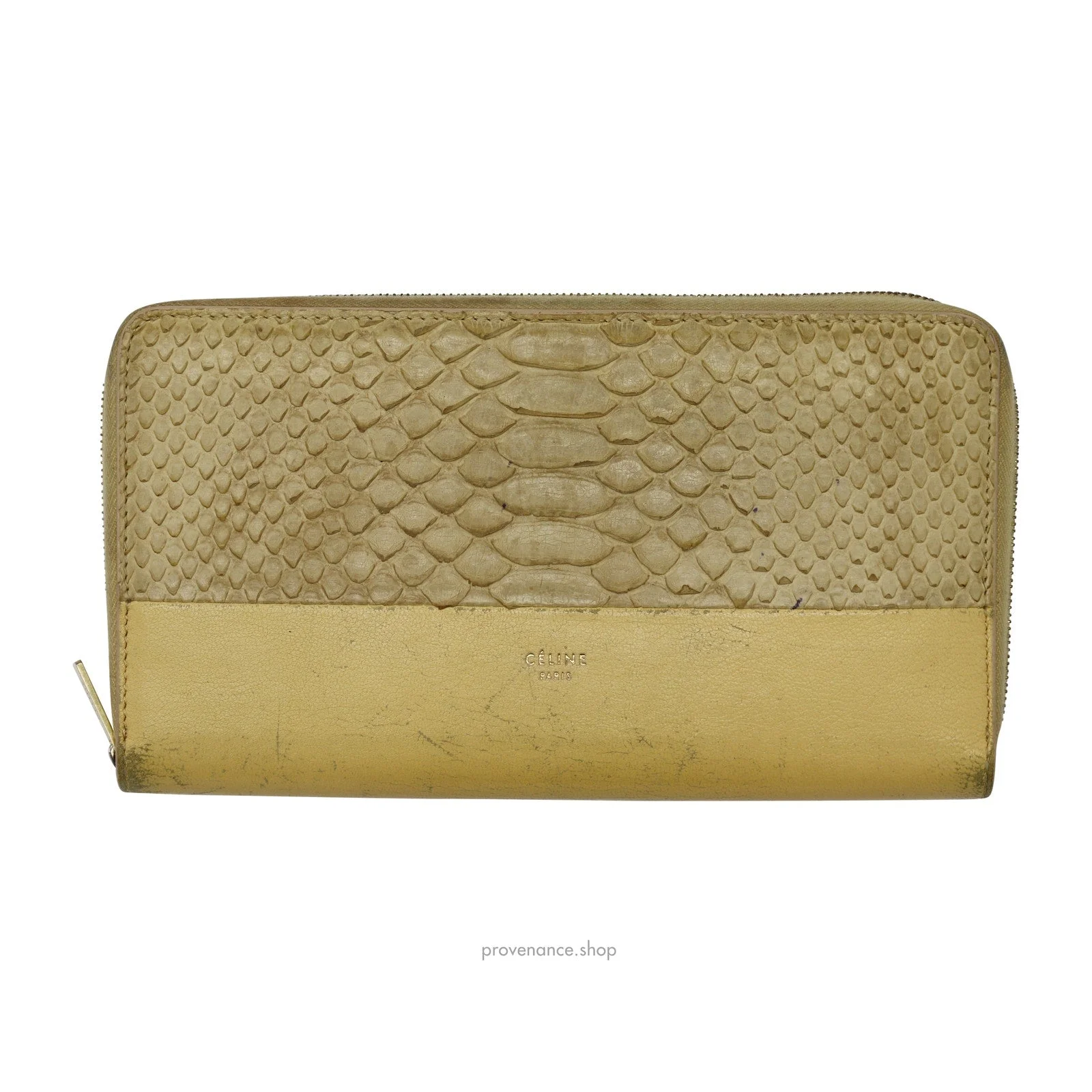Celine Multifunction Zip Wallet - Cream Python - 1