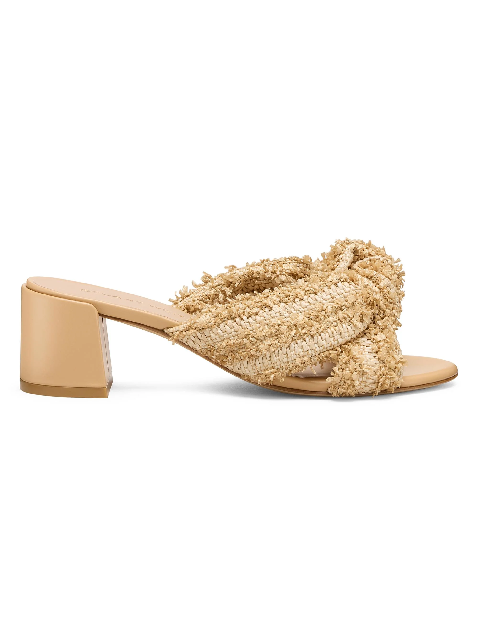 Women's Soplaya 50MM Woven Block-Heel Slip-On Sandals - Natural - 1