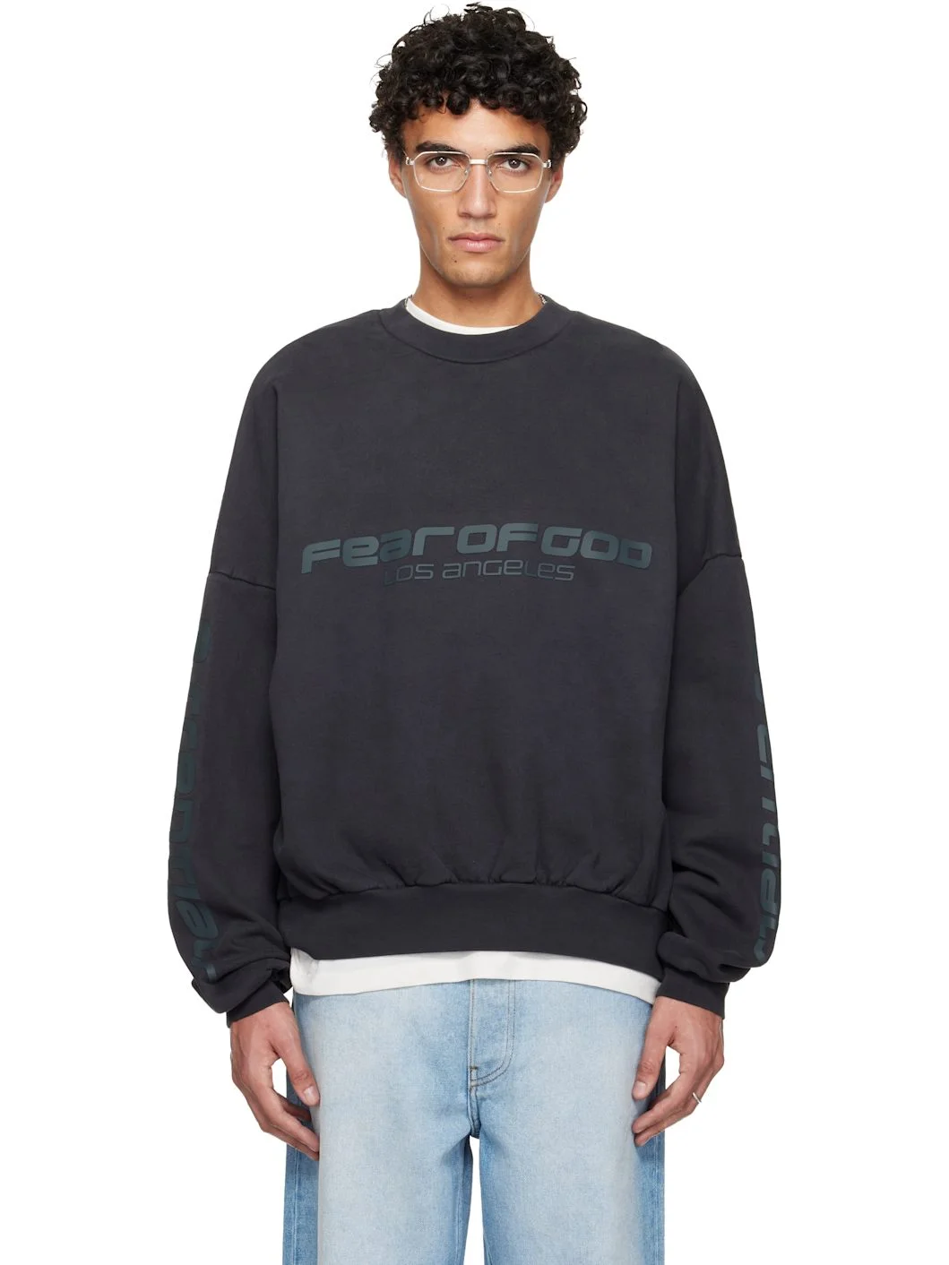 Black Holiday 'Los Angeles' Heavy Fleece Cropped Sweatshirt - 1