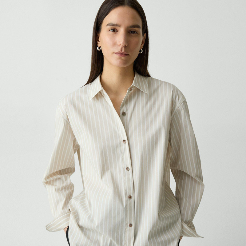 Boyfriend Shirt in Striped Cotton-Blend 5