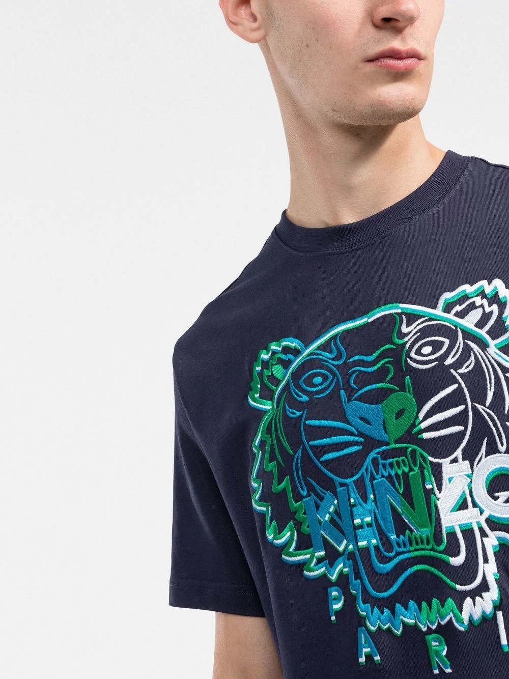 Tiger Head-logo cotton T-shirt - 5