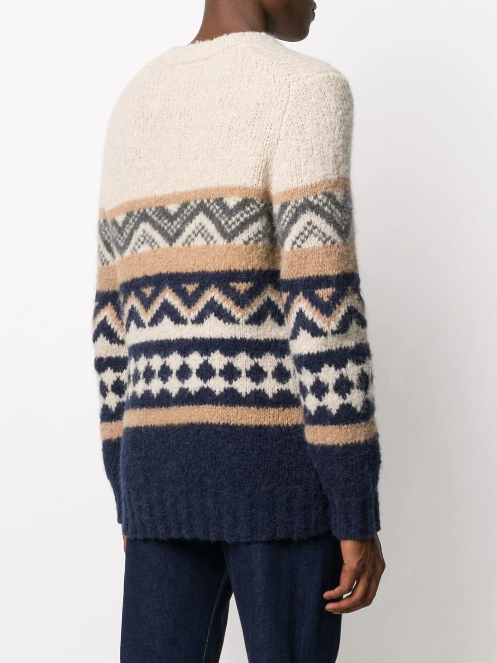 geometric wool knit jumper - 4