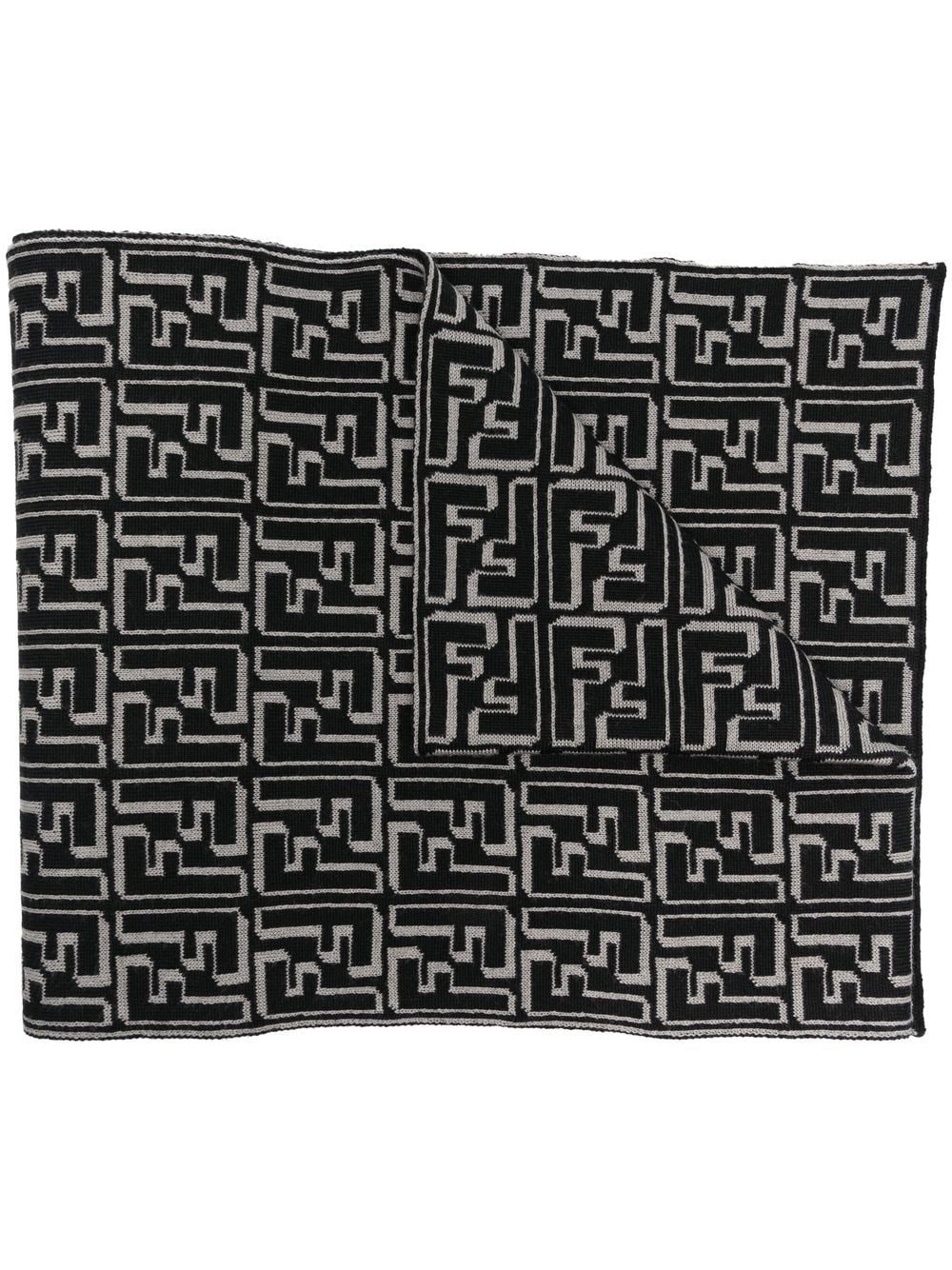 FF-monogram knit scarf - 1