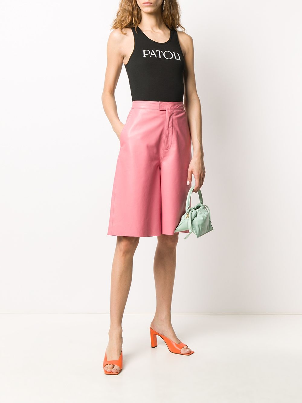 scoop neck logo tank top - 2