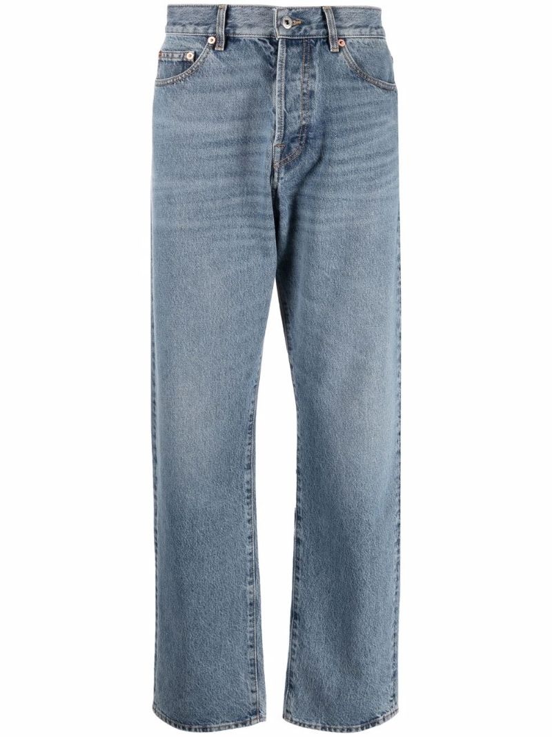 straight-leg light-wash jeans - 1