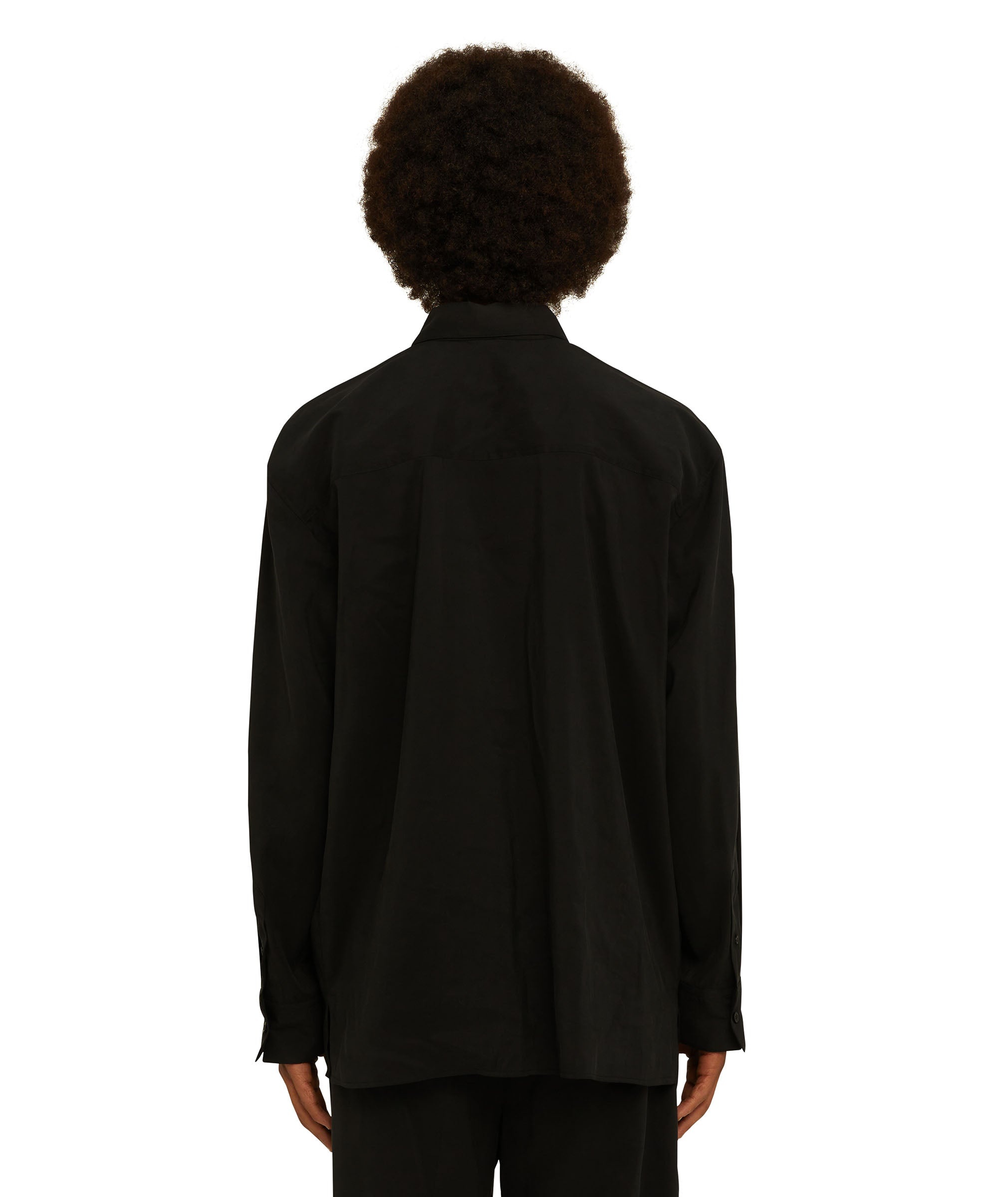 Solid color viscose fluid shirt - 4