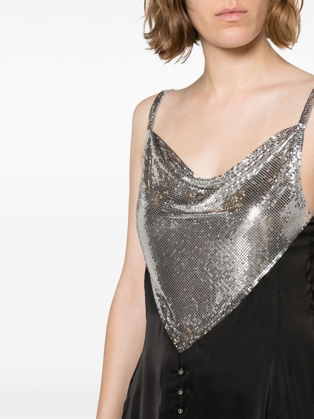 chainmail-panelled cowl-neck vest - 5