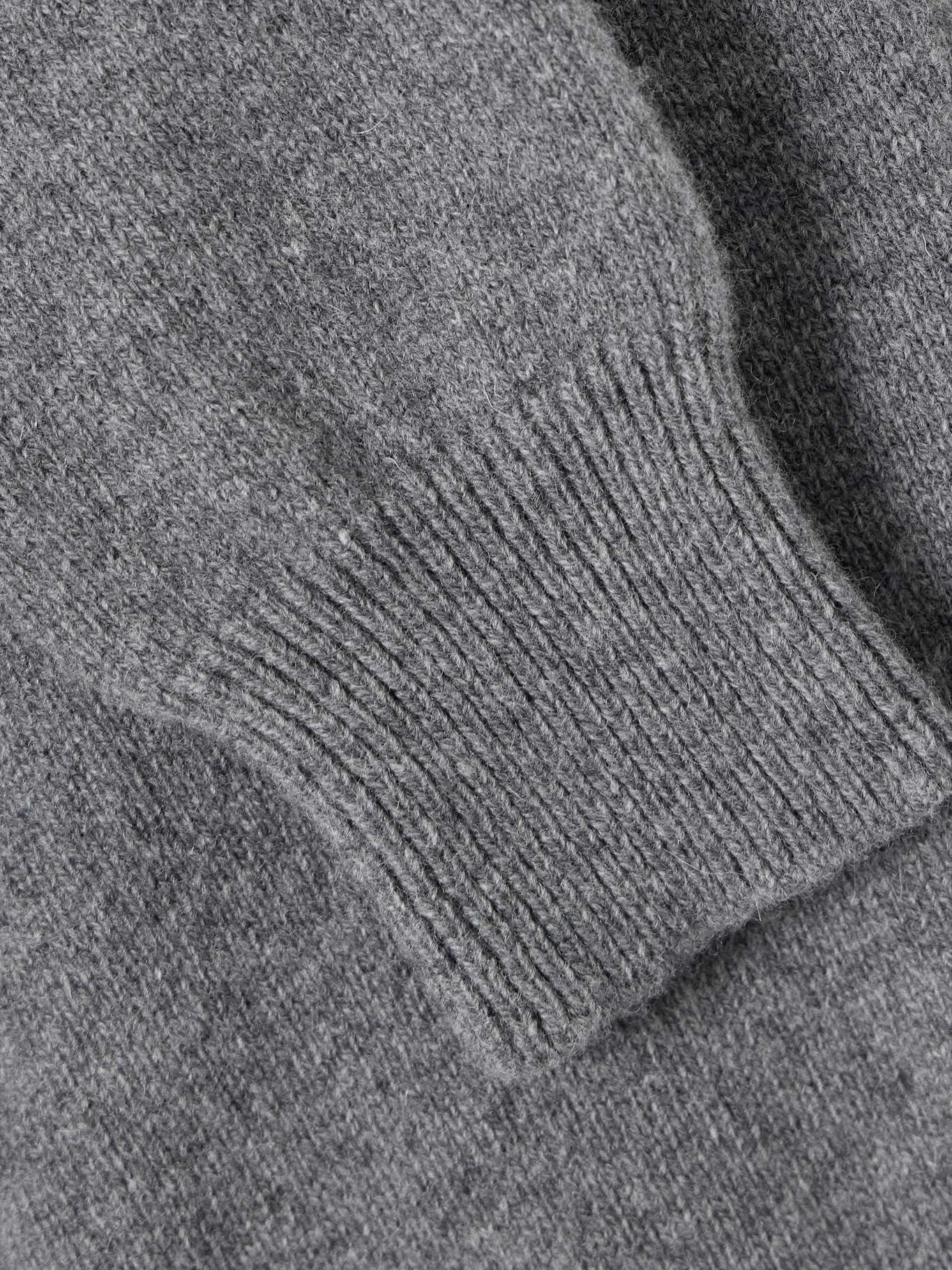 Scarf-detailed ribbed wool and cashmere-blend sweater - 5