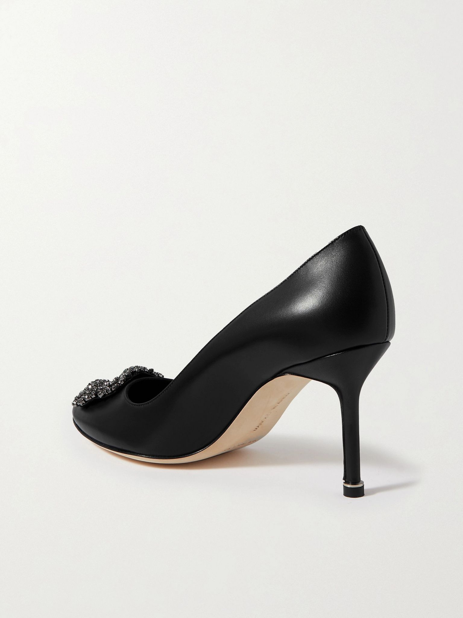 Hangisi 70 crystal-embellished leather pumps Black - 3