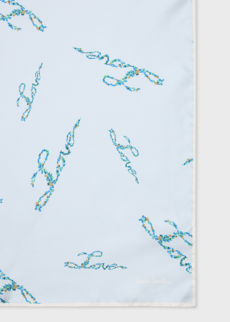 Paul Smith Light Blue 'Love' Print Bandana outlook