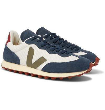 VEJA Rio Branco Leather and Rubber-Trimmed Hexamesh and Suede Sneakers outlook