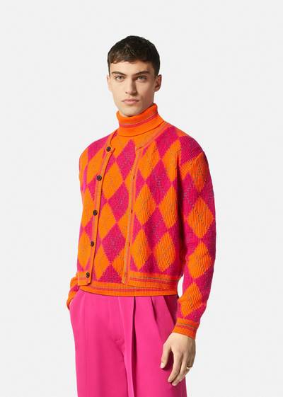 VERSACE Argyle Knitted Sweater Vest outlook