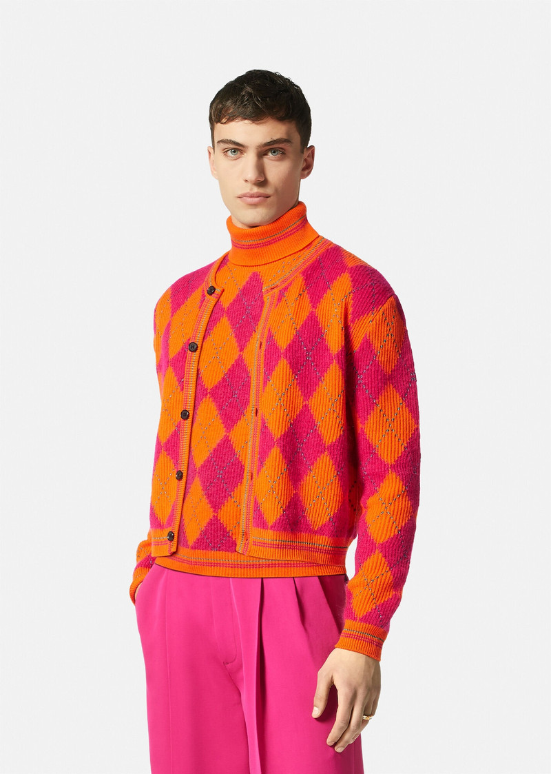 VERSACE Argyle Knitted Sweater Vest outlook