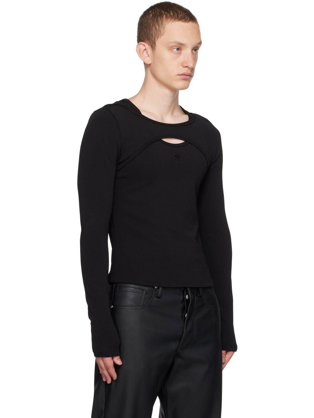 Black Layered Long Sleeve T-Shirt - 2
