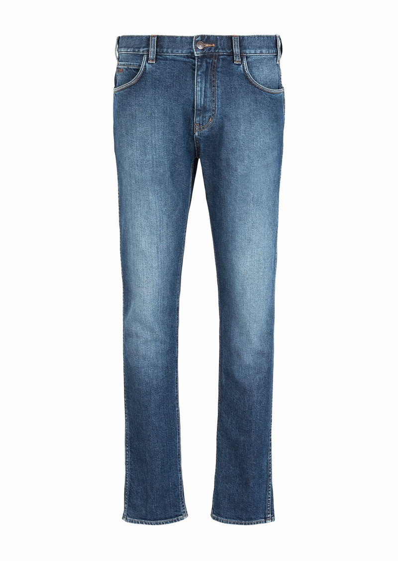 J16 slim-fit, washed denim jeans 1
