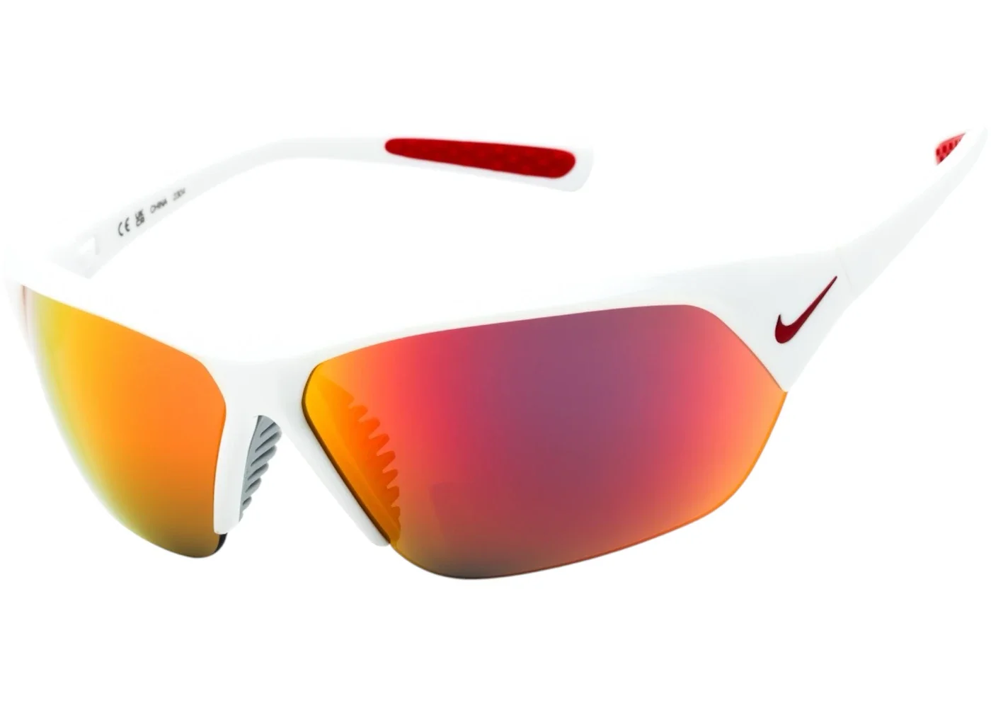 Nike Skylon Ace Sport Wraparound Sunglasses White Grey Red Mirror (SKYLON-ACE-FQ4683-106) - 1