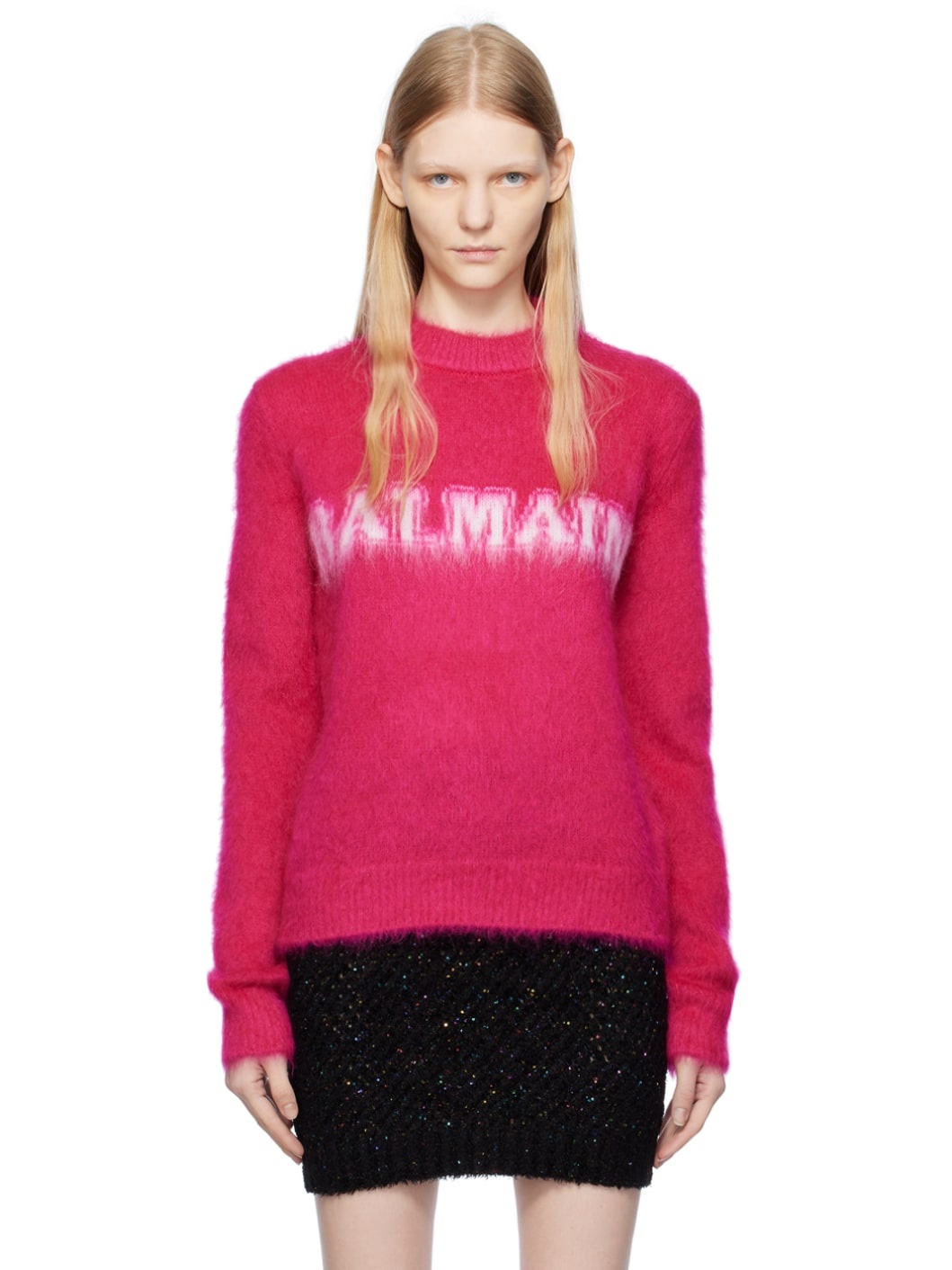 Pink Jacquard Sweater - 1