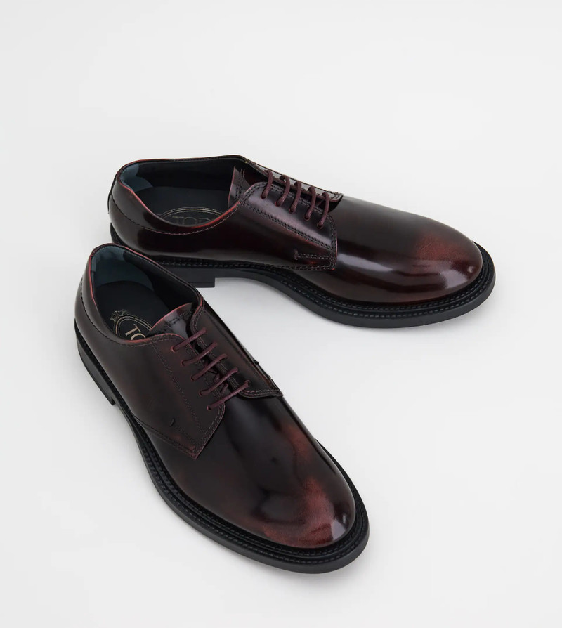 LACE-UPS IN LEATHER - BURGUNDY 3