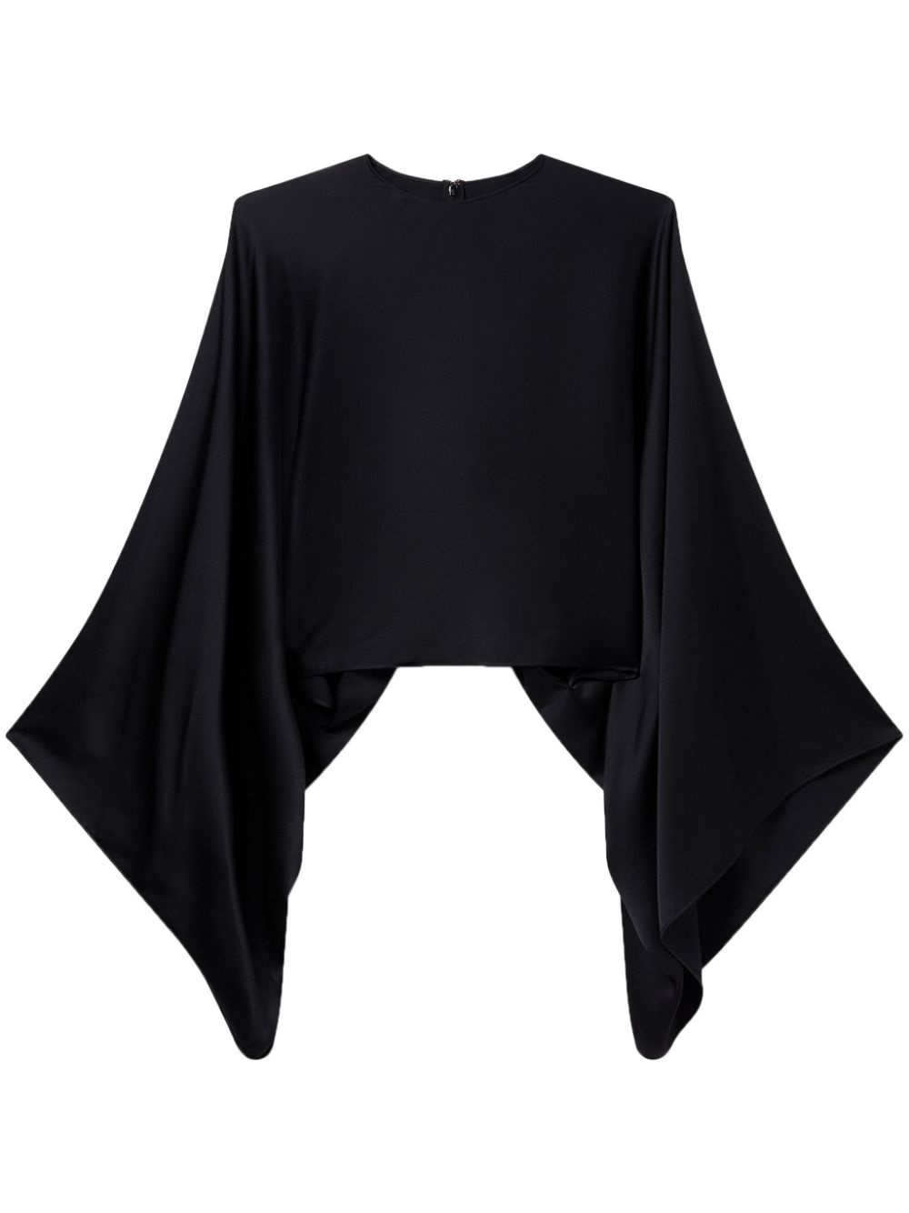 flared-sleeve satin top - 1